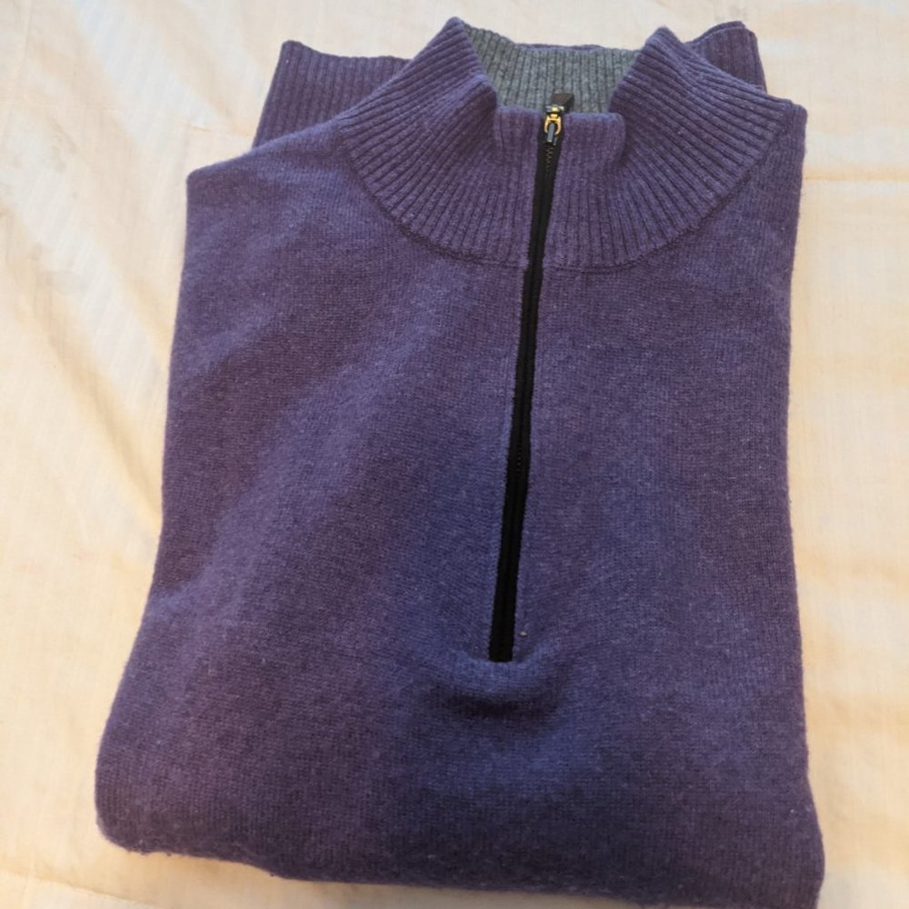 Kinross 3/4 Zip Cashmere Sweater (L)